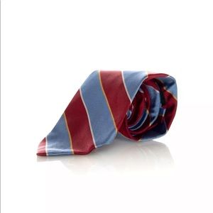 J.crew men’s 100% silk neck tie blue red striped preppy dressy business casual